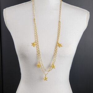 MULTI layer gold tone starfish necklace.